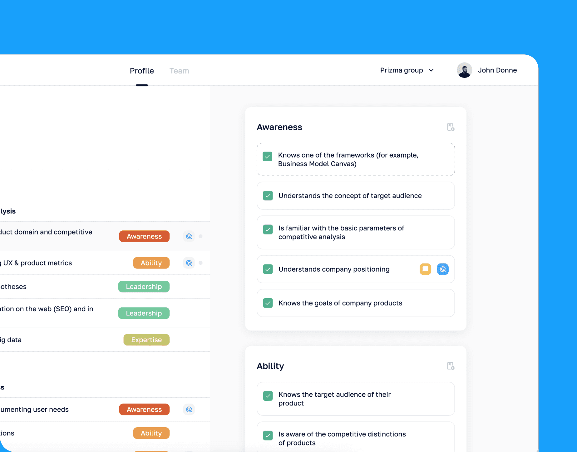 Build skill maps to set  clear requirements